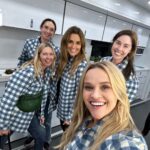 Reese Witherspoon Instagram – Matching flannel plaid jackets for the best glam team ever ! 💅🏻💋🎀Thanks for the perfect fall coat @draperjames 💙