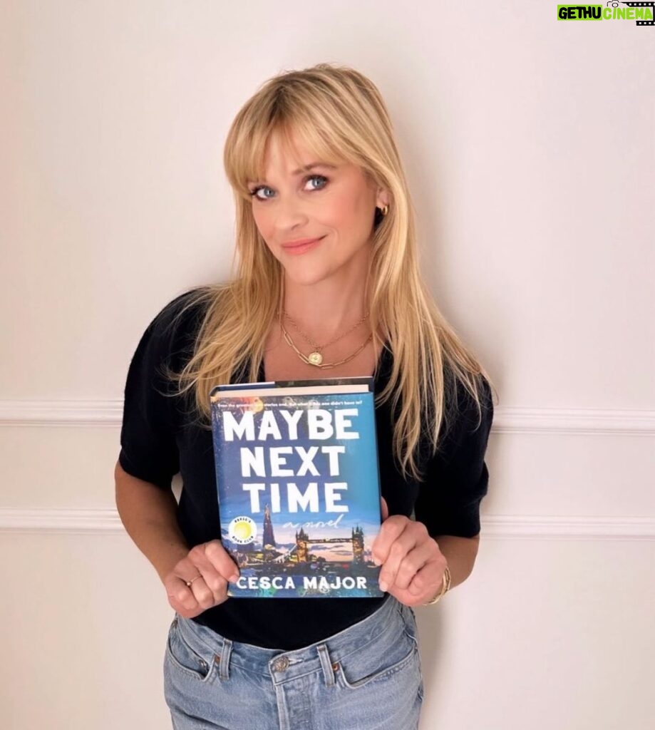 Reese Witherspoon Instagram - Our November @reesesbookclub pick is #MaybeNextTime by @cescamajorauthor! This fascinating story follows overworked & overwhelmed London literary agent, Emma, who finds herself trapped in a time loop... 🕰️👀 No matter what Emma does, she keeps living the same day over and over—all while trying to stop something terrible from happening to her family. Join us at @reesesbookclub to discuss all month long!