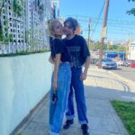 Reid Miller Instagram – Package deal 💙🖤 #iloveyou #twinning #goofygoober
