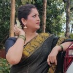 Rekha Krishnappa Instagram - Black is mixed of all the colours , that's why it looks so beautiful ❤️ #blackdress #sareelove #sareecollection #sareefashion #sarees #blacksaree Bangalore, India