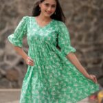 Reshma Shinde Instagram - Green cotton printed dress Customization available . . Outfit details : Fabric : cotton Size : XS to XXXL . . Muse : @reshmashinde02 📷 : @aakash.a.dhumal MUA : @trupti_makeup_expert . . . #fashion#kautuka#ethnic#monsoon#yellowkurti#coordset#titeeksha#vastra#irkal#västrahamnen#traditional#srk#cottonblack#instagram#fashionlove#traditional#blue#ikatcoordsets#marathiactress#marathiceleb#maharastrianfestival#onlineshopping#indianfashionbloggers#casualoutfit Mumbai, Maharashtra