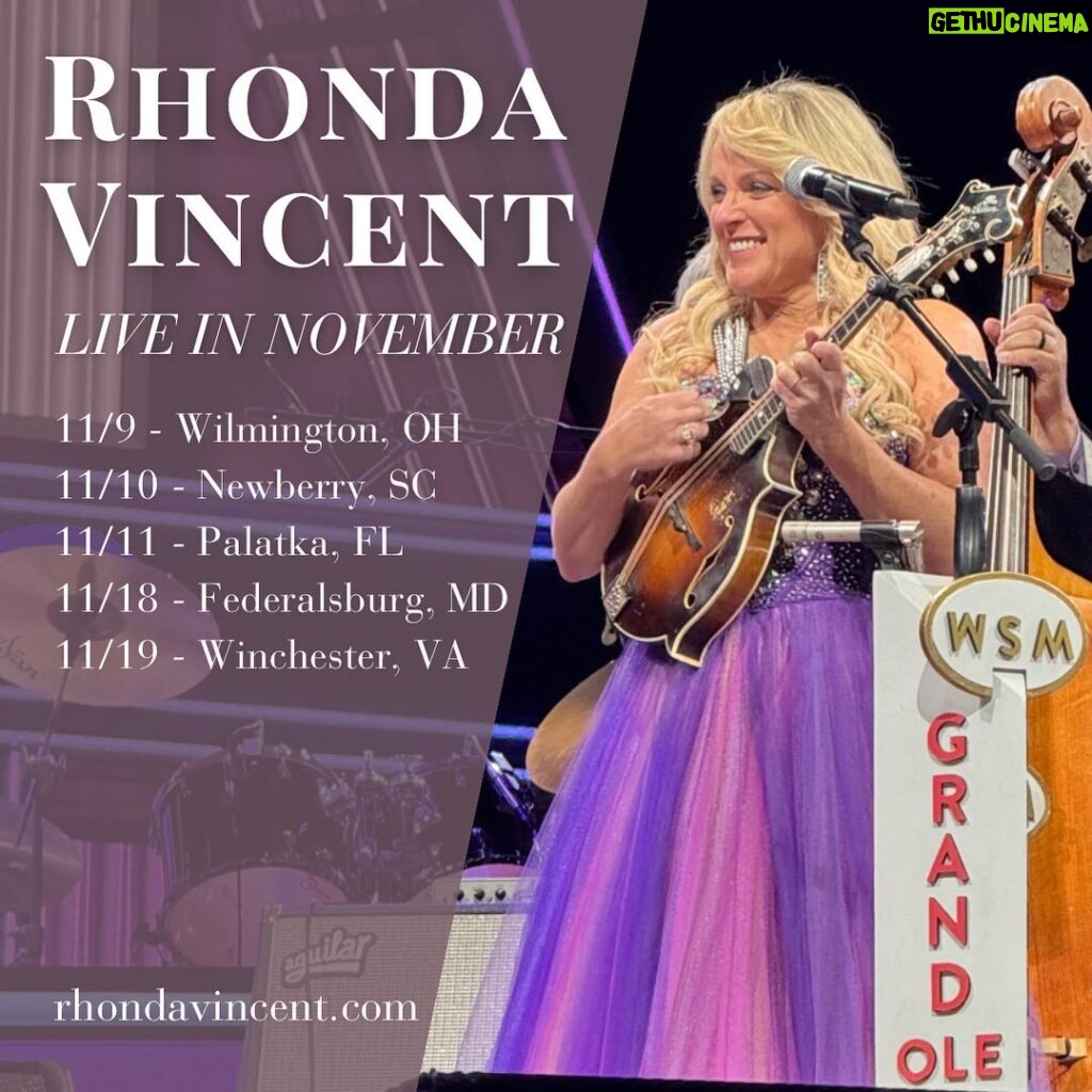 Rhonda Vincent Instagram - LIVE SHOWS THIS MONTH!