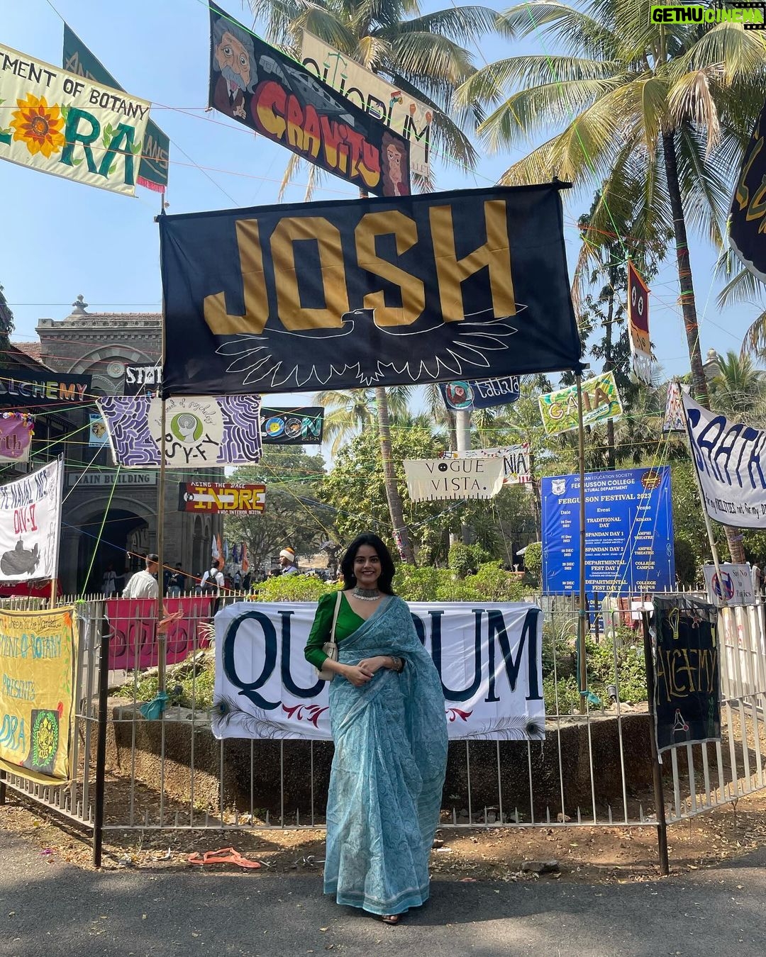 Riddhi Kumar Instagram - I met two of the COOLEST people in my favourite city yesterday- @dr_raadhikaa @ira_not_era . Radhika Ma’am was my Indian philosophy professor and a wonderful mentor who now is also the Vice Principal! Ira passed out a year after my graduation and is now a professor at our department! I feel so proud and grateful to have associated with Fergusson college. A college that holds incredible heritage value and is known for its cultural contributions. The students of philosophy had the most fun stalls with games, debates and discussions pertaining to Aesthetics, epistemology, metaphysics, ethics and logic and gave away cute goodies with a note. As I read the notes that transcended me into introspection I reflect upon how being a student at a college I would’ve never imagined sitting next to my teacher in her cabin with other faculty and students sipping tea and spilling some (hahah pls get the pun). Human connection and coming together into a space that feels like a long gone reality brings upon the most euphoric sense of nostalgia. I’m truly nostalgic, mesmerised by how situations shift and how wonderful it is to partake in moments that we reminisce of. Since it’s the ‘fest’-ive season in your colleges as well I would urge you to go and check it out! :) Fergusson College, Pune