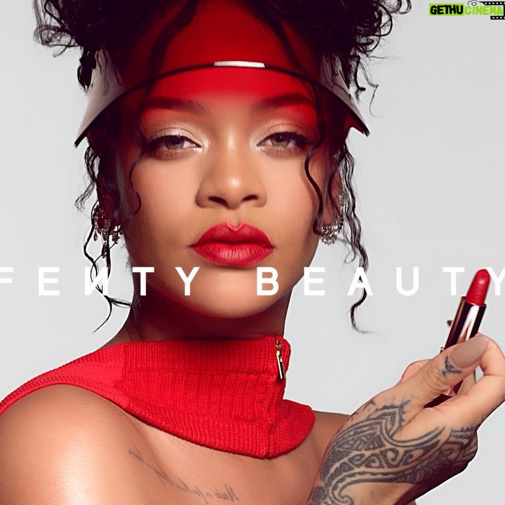 Rihanna Instagram - introducing…ICON!! @fentybeauty’s new lipstick collection 💋💄a curated range of 10 bold reds and classic nudes. this soft-matte formula is everything y’all - it includes hyaluronic acid and vitamins C & E for comfortable, lasting wear. the earth-conscious packaging is refillable and ultra-luxe….coming feb 4!!