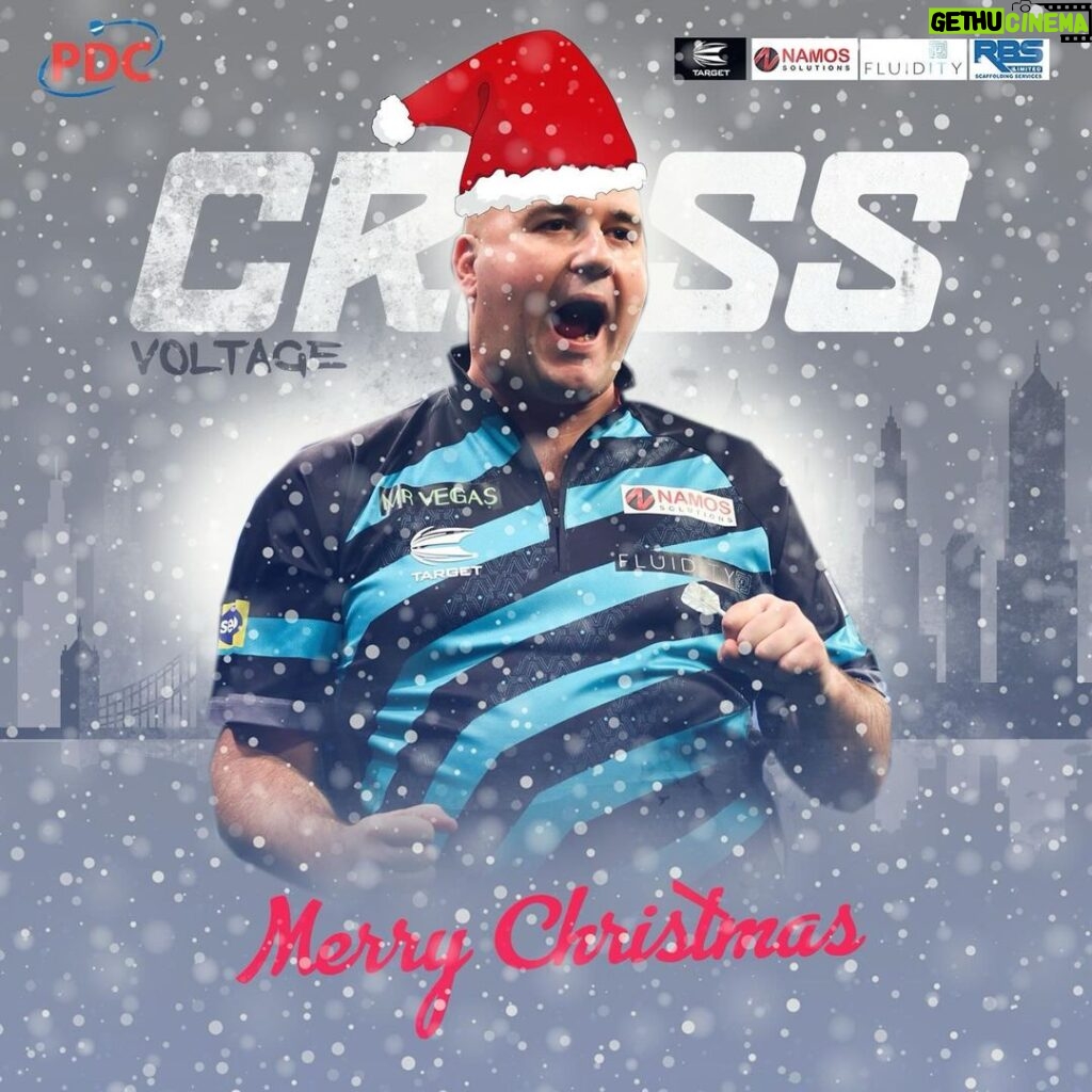Rob Cross Instagram - Have a great Christmas everyone! 🌲⚡️ @targetdarts @NamosSolutions @pwrbyfluidity @scott_rbs