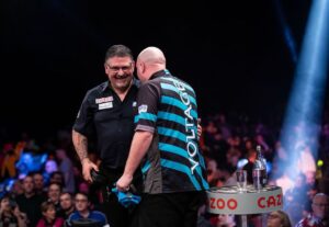 Rob Cross Instagram - Very happy to produce the second highest average of 112.3 in Masters history. Credit to Gary for a great performance and game, I loved it. Just got to keep that going!⚡️ 
@targetdarts @NamosSolutions @jenningsbetinfo @scott_rbs 
📸 @_taylorlanningphotography_