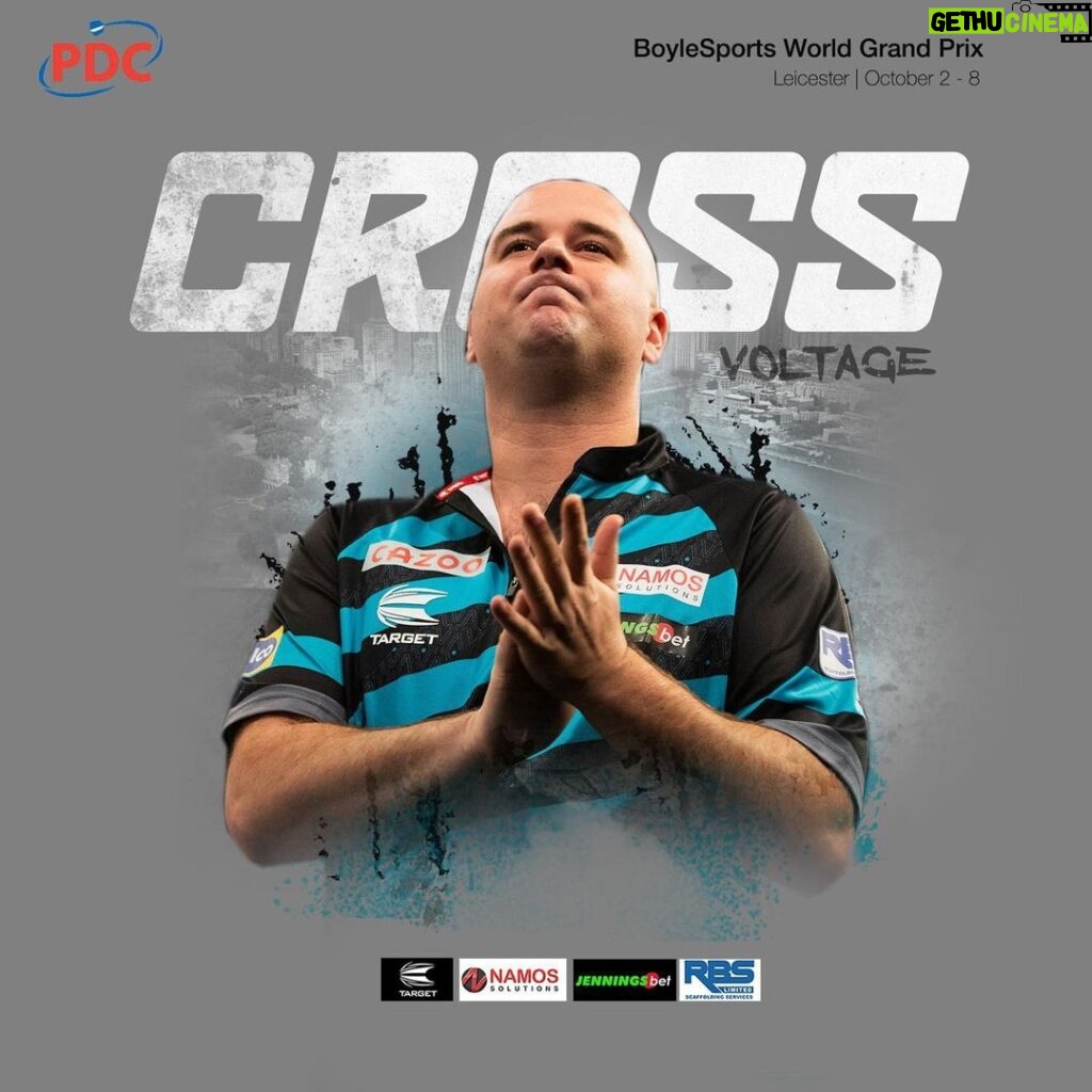 Rob Cross Instagram - Here we go for the World Grand Prix. It’s not been my happiest hunting ground in the past. It’s time to hopefully put that right. Tough opener tonight against Andrew Gilding. ⚡️ @targetdarts @NamosSolutions @jenningsbetinfo @scott_rbs 📸 @_taylorlanningphotography_