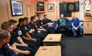 Rob Cross Instagram - Really happy to beat the brilliant Tomoya Goto, now I need to find a better level tomorrow. 
I was also privileged to get a tour of HMS Lancaster with Wrighty. What a great bunch of lads. Keep up the great work. ⚡️
@targetdarts @NamosSolutions @pwrbyfluidity @scott_rbs