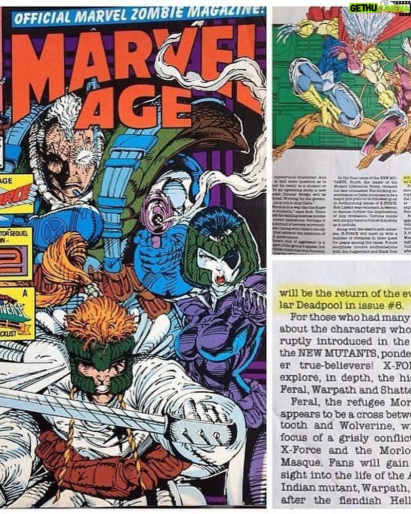 Rob Liefeld Instagram - Hit em with facts! The easiest answer to trivia is that the single best selling Deadpool appearance ever is X-Force #2 with 1.4 million copies sold. EXCEPT that Deadpool wasn’t even supposed to be in this issue! Marvel called and informed me that the response to Deadpool was the most mail they’d received for a new character in over a decade, asked me if I could move up the window for his 2nd appearance. I’ve attached an excerpt from an interview I had given months in advance about what was coming in X-Force where I say he will be in issue #6. Deadpool was insanely popular from the go, don’t let anyone ever mis-lead you to the contrary! Marvel asked me to re-create the cover to XF #2 a few years back and it was used for a giant Deadpool collection as well. #deadpool #xforce #xmen #marvel #robliefeld