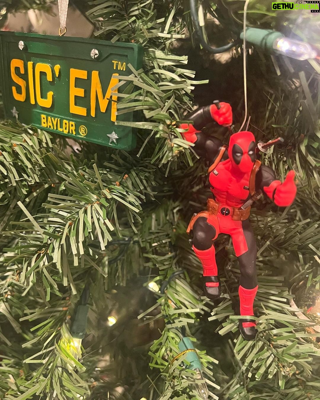 Rob Liefeld Instagram - Holiday Vibes from the kid’s tree. Hello December! #marvel #starwars #deadpool #mountaindew #santa #rudolph #godzilla Yes, my kids are adults now, but we still put THIS TREE in play.