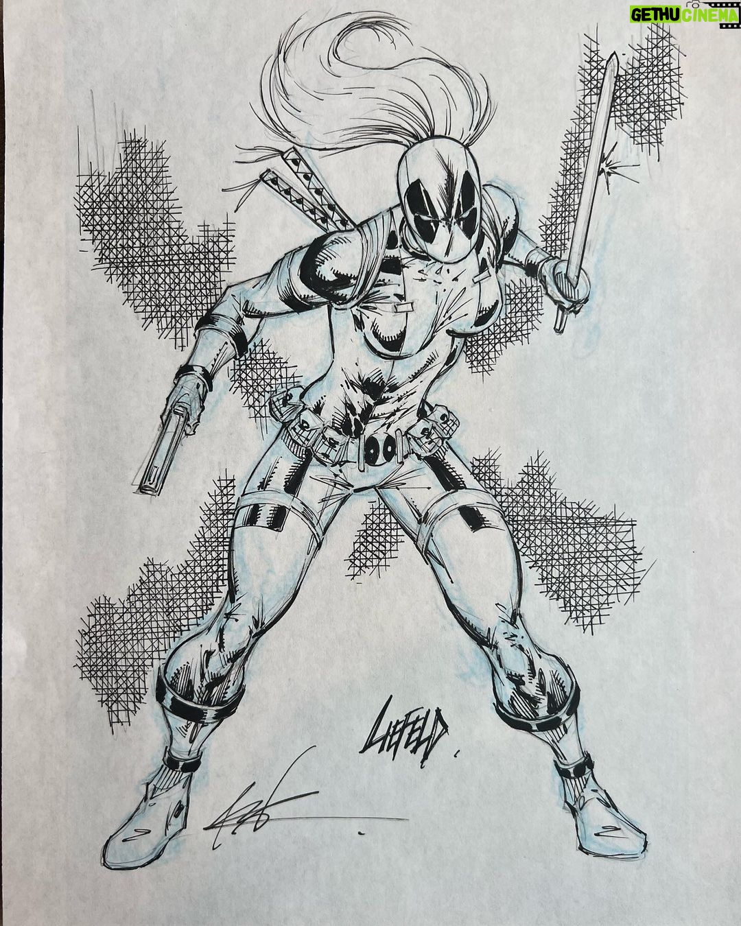 Rob Liefeld Instagram - Lady Deadpool! ROBTOBER Day 1! #deadpool #xmen #ladydeadpool #marvel #robliefeld