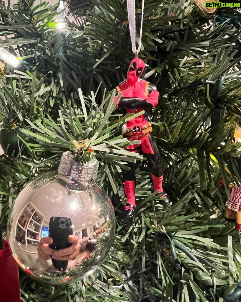 Rob Liefeld Instagram - Holiday Vibes from the kid’s tree. Hello December! #marvel #starwars #deadpool #mountaindew #santa #rudolph #godzilla Yes, my kids are adults now, but we still put THIS TREE in play.