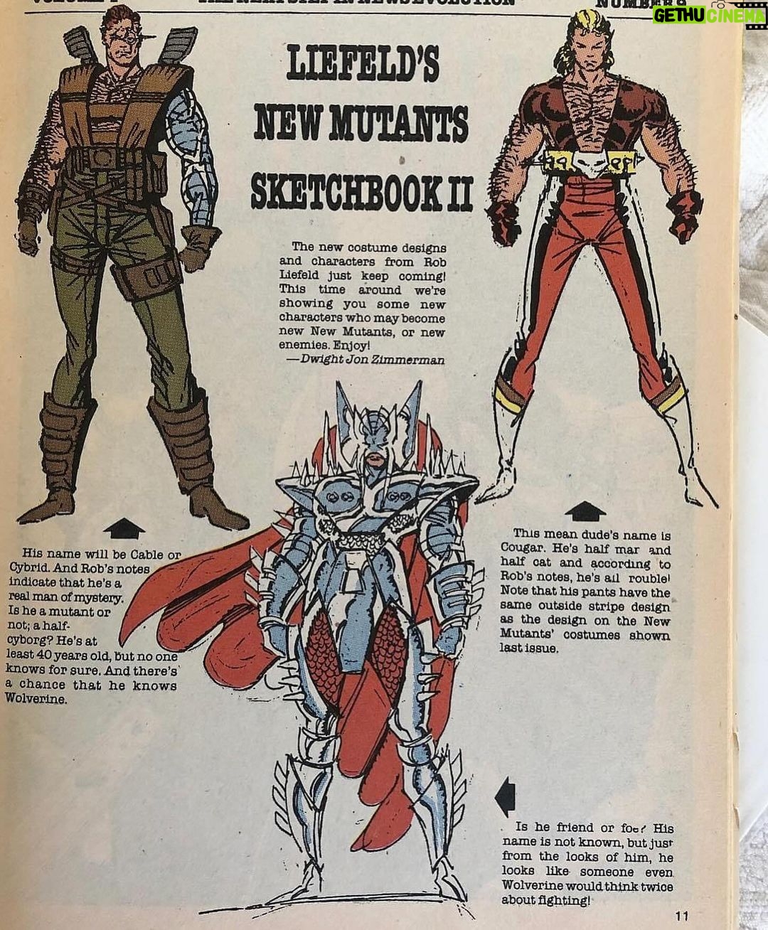 Rob Liefeld Instagram - You guys!! It was 34 years ago today that I had the distinct pleasure of introducing you to CABLE!!! The man who would be Brolin!! This comic arrived Jan. 9, 1990! Thank you for loving Cable so much, because of your support I was able to bring you Deadpool one year later, and Domino and Shatterstar and so many others!! And to commemorate this amazing occasion I dug up my original cover sketch from 1989, I don’t think I’ve shared it before but I’m not certain... swipe that picle left and enjoy! Thank you for your amazing support, bringing Cable to life literally changed everything for me!! #robliefeld #cable #deadpool #xforce #domino #shatterstar #marvel