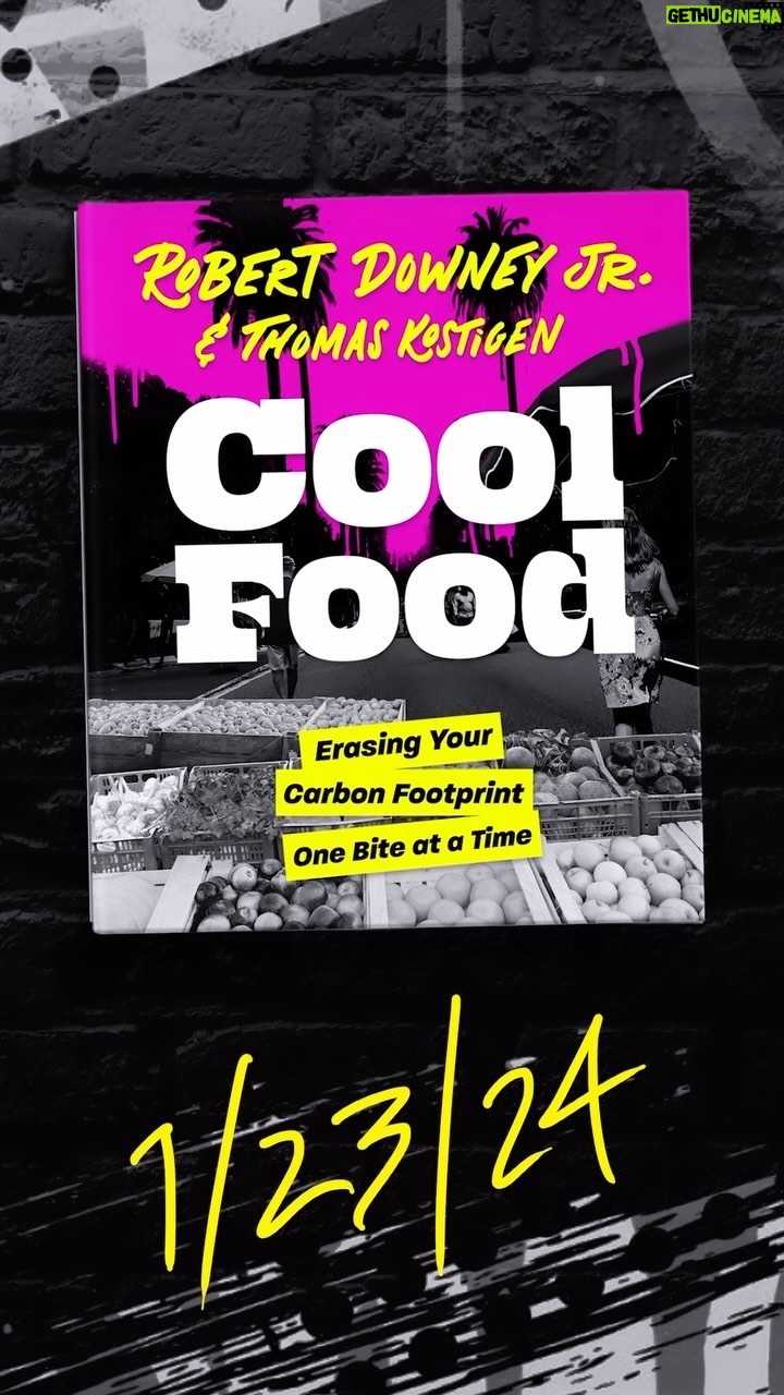 Robert Downey Jr. Instagram - Hey folks, it’s #FastFactFriday - Did you know that I wrote a book with my pal @tkostigen ?! My culinary masterpiece, “Cool Food,” lands on 1-23-24 — It’s packed with climate-cooling recipes, heartwarming stories, and deliciously digestible (climate positive) wisdom. Go to www.coolfoodbook.com to get your copy today. #CoolFoodBook