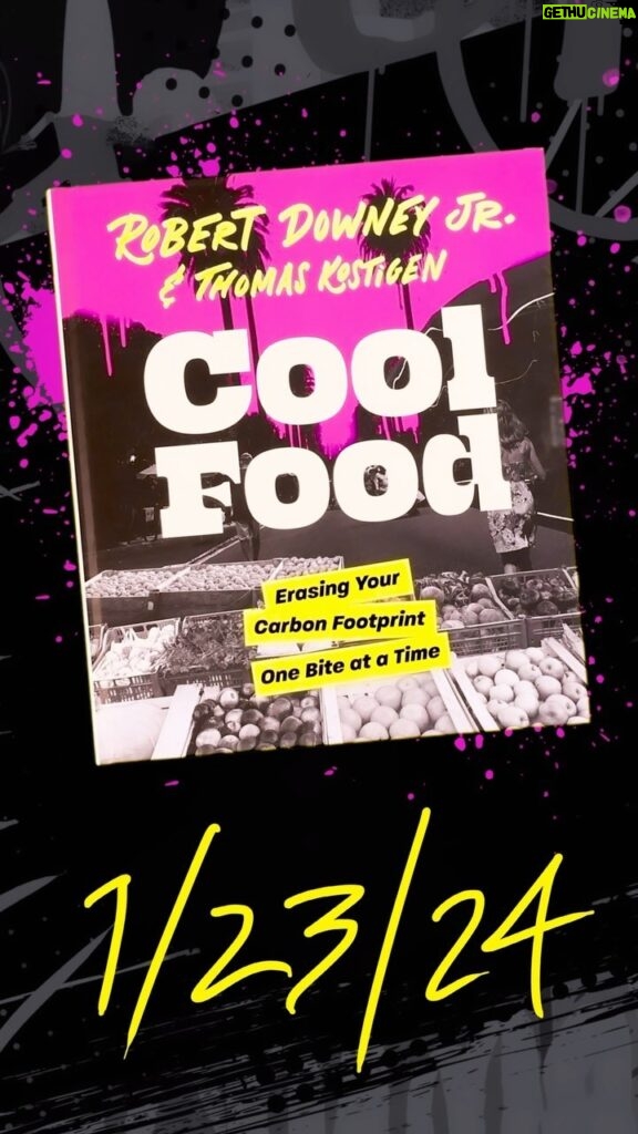 Robert Downey Jr. Instagram - Hey folks, it’s #FastFactFriday and do I have a treat for you! My upcoming book, “Cool Food,” is here to make climate change deliciously digestible. Just in time for #CoolFoodDay on 1-23-24, dig into mouth-watering recipes and explore global insights. Pre-order now for a delectable bonus: an exclusive, RDJ-crafted zine packed with custom illustrations. Every bite counts, so let’s cook up a greener future together at www.CoolFoodBook.com (link in bio!!!) #coolfoodbook