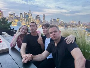 Robert Downey Jr. Instagram - Linking up with my Oppenheimer cast mates...wait, is that a Krasinski photo bomb or might there be a surprise cameo???