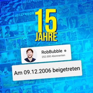 Robin Blase Instagram - Remember him? Feel old yet? 
Genau heute vor 15 Jahren habe ich meinen YouTube Account angelegt. Jetzt bin ich 30, es startet jetzt also bald der Punkt, an dem ich mehr als die Hälfte meines Lebens mit YouTube verbracht habe… 
Ich frag mich, wie es in 15 Jahren aussehen wird. Bei meinem Upload-Rhythmus hab ich bis dahin bestimmt mindestens 3 weitere Videos hochgeladen! Danke fürs zugucken!