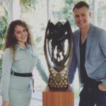Rodger Corser Instagram - Happy to be the roadie this morning, watching my big girl perform at the @nrl partners breakfast...dare I say, she was #simplythebest ....and dare I say this bit of silverware will be held aloft by @rendiggiti7 come season end!!! #nrlpremiership #nrl #uptherabbitohs Centennial Parklands