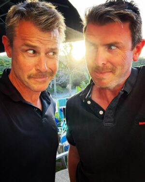 Rodger Corser Instagram - Backlit Bogan Brothers 
(70’s edition)
#merryholidays #bringbackthestache 
#pubertyblues3
#ferrisisback