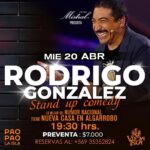 Rodrigo González Instagram – Nos vamos a viajar! Abril stand up mil.

Miércoles 20: @islapaopao algarrobo

Jueves 21: @ladolcevitalinares (entradas por @comedy_pass ) y el día del evento en la puerta.

Sábado 23: @entretoroschicureo 

No se lo pierdan! Show con mucho material inédito

#algarrobo #linares #chicureo #standupcomedy #standup #humor #chile