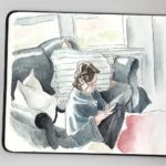 Rodrigo Goulão de Sousa Instagram - Glasgow - Anniesland #drawing #sketching #sketching #drawings #watercolour #watercolorpainting #art #livedrawing #artistsoninstagram