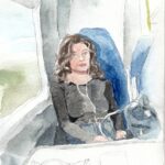 Rodrigo Goulão de Sousa Instagram - On the train in Scotland #drawing #watercolors #livedrawing #sketchbook #sketch #art #artistoninstagram