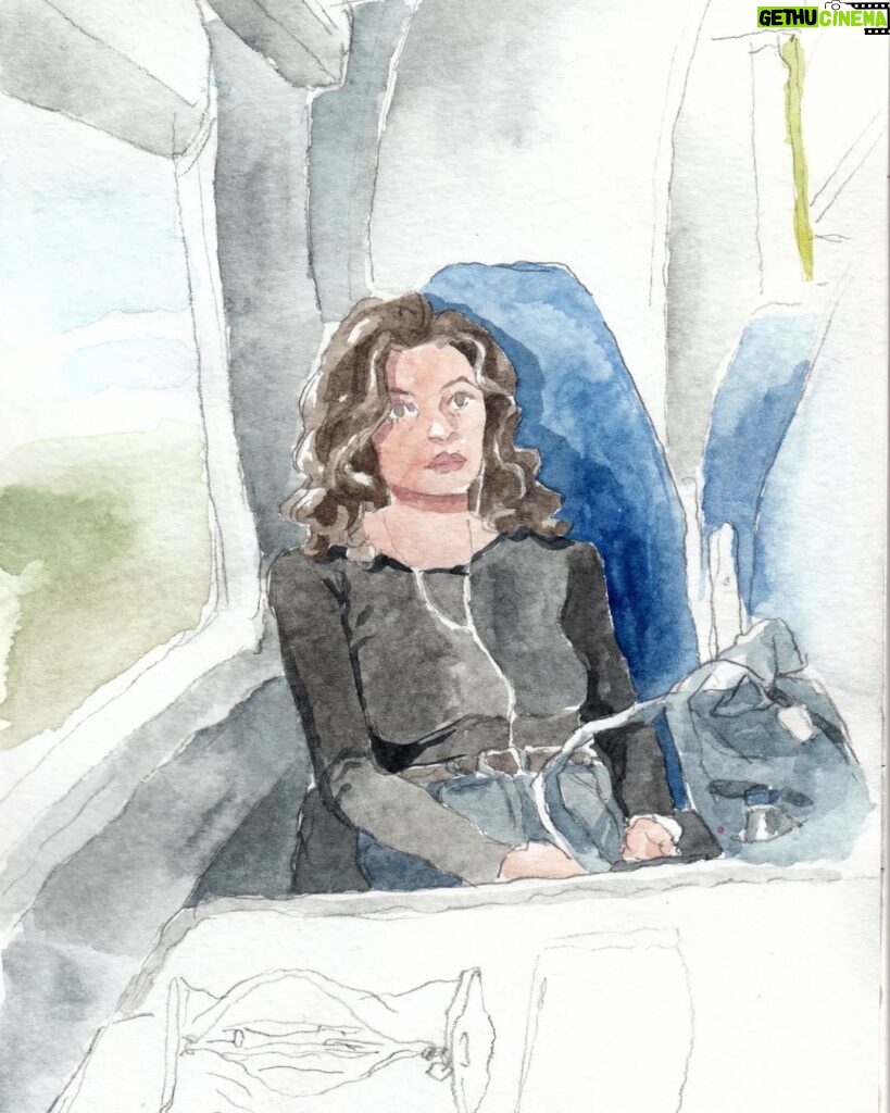 Rodrigo Goulão de Sousa Instagram - On the train in Scotland #drawing #watercolors #livedrawing #sketchbook #sketch #art #artistoninstagram