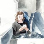 Rodrigo Goulão de Sousa Instagram - On the train in Scotland #drawing #watercolors #livedrawing #sketchbook #sketch #art #artistoninstagram