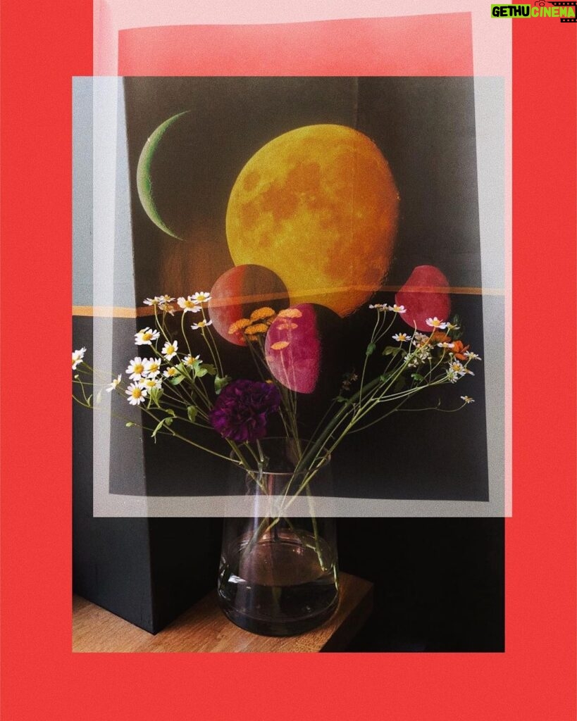 Rona Özkan Instagram - Planetenbild aus Zeitschrift meets Blumenvase im Café 🧩 #bildüberbild Hamburg, Germany