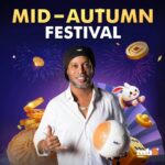 Ronaldinho Instagram - We may be thousands of miles apart, but tonight we share the magnificent sight of the glittering moon. Happy Mid-Autumn Festival @mb8official and all my followers in SouthEast Asia! #MB8 #MB8official #MB8ambassador #RonaldinhoxMB8 #Sportsbook #Casino #LiveCasino #Slots