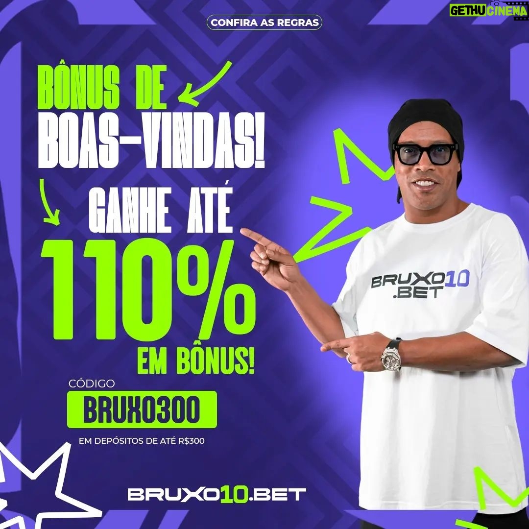 Ronaldinho Instagram - O Bruxo está com uma oportunidade imperdível para vocês! Garanta seu Bônus Exclusivo de 110% no 1º depósito na Bruxo10.bet usando o código BRUXO300 🤑 As regras estão no nosso site e, se surgir alguma dúvida, nossa equipe de suporte está pronta para te ajudar no chat. 😉 Bruxo10.Bet - A Bet de Quem É Bruxo! 🔮🤙 *Esta promoção não está ativa no momento. #Bruxo10 #Bruxo10bet #Bonus #BoasVindas
