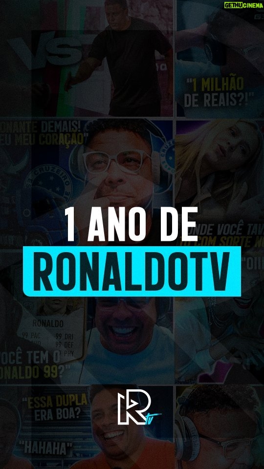 Ronaldo Instagram - HÁ UM ANO, TUDO COMEÇOU... Com a primeira live, o primeiro "tão me ouvindo?" do @ronaldo -- nasceu a @ronaldotv! Dentre esse 1 ano, já rolou programa novo, novas parcerias, galera chegando na casa, até trollagem com o patrão tá tendo! Nosso agradecimento imenso a cada novo seguidor, curtida e interação que sempre estamos de olho por aqui. Que venham mais e mais anos de RonaldoTV! OBRIGADO! Deixa aqui nos comentários 👇 seu parabéns também que essa conquista é NOSSA! 💙💖🫶 #ronaldotv #1ano #ronaldo #fenomeno #redes #futebol