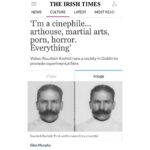 Rouzbeh Rashidi Instagram - A while ago, I was interviewed by The Irish Times (@irishtimesnews) about this exhibition, my filmmaking practice, the way we make our films and cinephilia. This interview accompanied by a video piece via irishtimes.com. If nothing makes you watch/read the interview, then perhaps these two paragraphs will do the job: "Scenes from some of them – including a couple on their wedding day, a flying bathtub and a mesmerising shot of a man eating a flower – feature in Enda O'Dowd's video for The Irish Times." "I'm a cinephile... arthouse, martial arts, porn, horror. Everything" Thanks a million to Enda O'Dowd, Glen Murphy and The Irish Times for the interview and opportunity; I genuinely appreciate it, which means a lot. Special thanks to all the EFS filmmakers and artists for the segments of their beautiful films. Onwards! Watch, HERE: https://www.irishtimes.com/culture/film/i-m-a-cinephile-arthouse-martial-arts-porn-horror-everything-1.4479200 LINK IN BIO 👆🏻🙏 @artscouncilireland @projectartscentre @dublincitycouncil #irishtimes #experimentalfilmsociety #luminousvoid Project Arts Centre