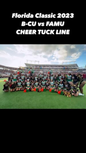 Royce Reed Instagram - ANOTHER ONE! Tuck lines are LIFE! So proud of the Unity @famu_cheer and the @bcubadcats displayed on the sidelines! It’s all HBCU LOVE! #Hbcucheer #swaccheer #hbculove #hbcupride #floridaclassic #2023 #bethunecookman #bcu #FAMU #roycereed #bcubadcats #famucheer