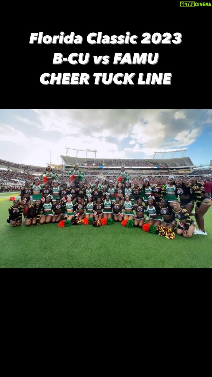 Royce Reed Instagram - ANOTHER ONE! Tuck lines are LIFE! So proud of the Unity @famu_cheer and the @bcubadcats displayed on the sidelines! It’s all HBCU LOVE! #Hbcucheer #swaccheer #hbculove #hbcupride #floridaclassic #2023 #bethunecookman #bcu #FAMU #roycereed #bcubadcats #famucheer