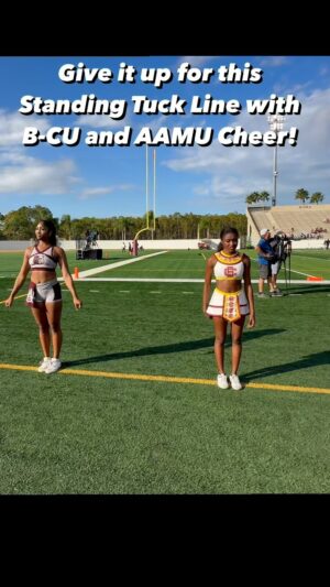 Royce Reed Instagram - Give it up for this Standing Tuck Line with B-CU and AAMU Cheer! @aamucheer WE DID THAT!!! #tuckline #tuckcheck #hbcucheer #swaccheer #hbcupride #hbculove