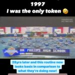 Royce Reed Instagram – 26 not 28yrs ago my bad! 🤣 #TBT FL State High School Cheerleading Championships Circa 1997 with @dpcoedcheer 😆💙🤍🐾 #roycereed