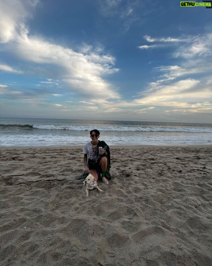 Ruby Rose Instagram - Took Ru to run on the beach. As she gets older ( 13 now ) she can’t run so well on hard surfaces, but she sure zooms on that sand. Dog dates are soul filling.