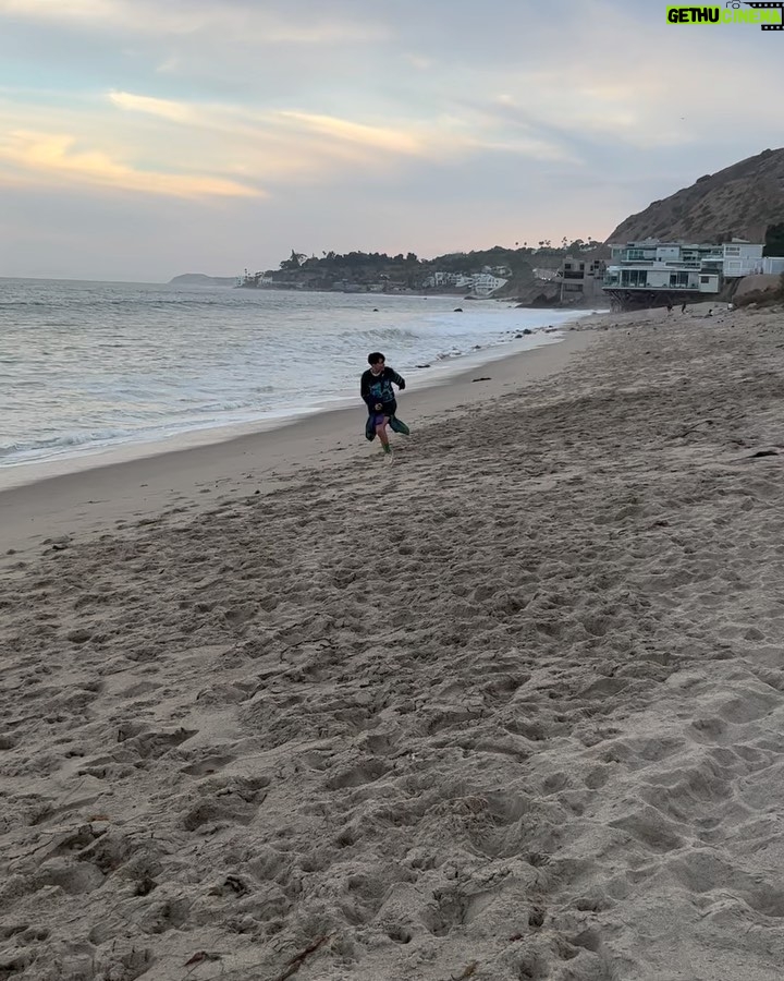 Ruby Rose Instagram - Took Ru to run on the beach. As she gets older ( 13 now ) she can’t run so well on hard surfaces, but she sure zooms on that sand. Dog dates are soul filling.