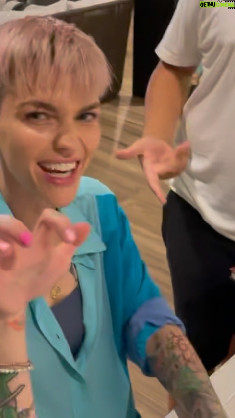 Ruby Rose Instagram - Vin already posted this but it was such a special night for so many reasons.. Vincent was the DM for his first time and I played for the first time, it was magic with the whole family. I wanted to post it on my page because I want to be able to watch it every time I want to smile x Image / video description for accessibility I am with my chosen family the Diesels, we are playing dungeon and dragons. I’m in a blue shirt with a drawn scar on my eye in honor of one of Vins kids loving scar from the lion king. I’ve never played before and I’m happier than ever.