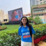 Ruhanika Dhawan Instagram - Smiling big,but my heart is racing. #jeetegaindia #india #IndvsAus #cwc23 #worldcup #worldcupfinal2023