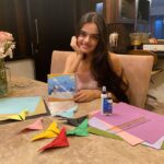 Ruhanika Dhawan Instagram - As you all know, I am quite creatively inclined, whether it be acting, sketching, or painting. However, I have never tried origami before. On the occasion of National Creativity Day, I decided to try my hand at origami. @youvaworld_'s colourful craft papers inspired me to create my very own origami collection. I know I got a bit carried away, but this is what happens with good-quality products. Click on the link in my bio to get your hands on these amazing products now. Just FYI, their white adhesive is so good. #NationalCreativityDay #creativity #creator #origami #craft #craftpapers #handmade #whiteadhesive #goodquality #youvaworld #think #create #adcollab #ruhaanikaforyouva #ruhaanikadhawan