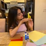 Ruhanika Dhawan Instagram - As you all know, I am quite creatively inclined, whether it be acting, sketching, or painting. However, I have never tried origami before. On the occasion of National Creativity Day, I decided to try my hand at origami. @youvaworld_'s colourful craft papers inspired me to create my very own origami collection. I know I got a bit carried away, but this is what happens with good-quality products. Click on the link in my bio to get your hands on these amazing products now. Just FYI, their white adhesive is so good. #NationalCreativityDay #creativity #creator #origami #craft #craftpapers #handmade #whiteadhesive #goodquality #youvaworld #think #create #adcollab #ruhaanikaforyouva #ruhaanikadhawan