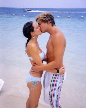 Ryan Hansen Instagram - Yesterday Amy and I celebrated 19YEARS of marriage!! 
You are my favorite person on the planet. I love you so much!! And I really really like you. 🥂 
Slide 2 was our honeymoon. 19 and 22. Babies.