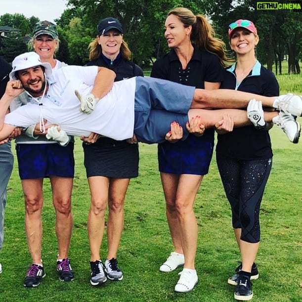 Ryan Merriman Instagram - Had a blast with these gals at the @gitrdonegram tourney. They carried me all day!! Hah @kpjgolf and @bellacosawine kept me on the birdie train👍#golf #goodtimes