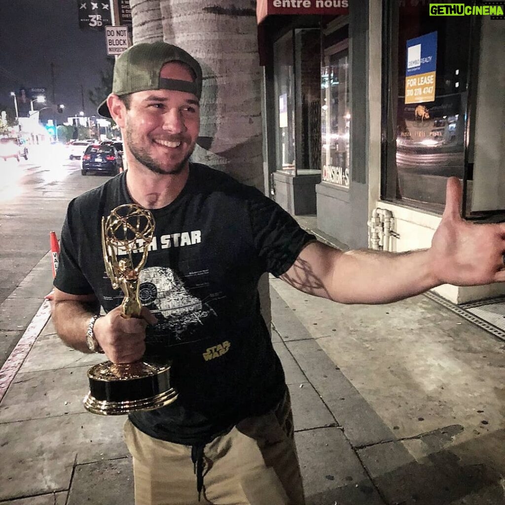 Ryan Merriman Instagram - When your buddy has an Emmy in his car...you do this!!! #hollywood #emmy #goodtimes thanks again @jeffbowler #goeagles
