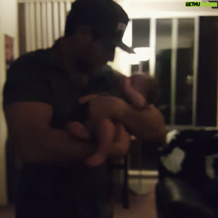 Ryan Merriman Instagram - Uncle Ry teaching my boy Blake how to boogie/not cry....😎😎 #dance #tupac #ryder #badass #babies