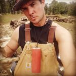 Ryan Merriman Instagram – When you show up to split wood all day and you left your headphones at home….country #lifehack 😉 #tunes are a must. #reddirt #redneck #merica