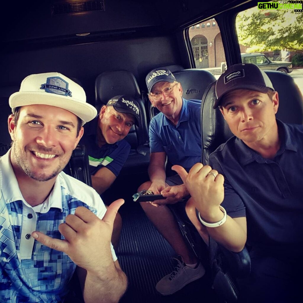 Ryan Merriman Instagram - Saturday is for the boys....you might recognize some of these fellas, I call them sneaky, lazer, steady Eddie and apparently I'm sandy par #golf #goodtimes #rush #donttouchmydrumset #partyoffive @iamscottwolf