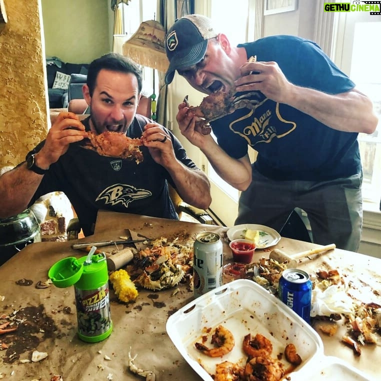 Ryan Merriman Instagram - Bucket list...eating fresh crab in Maryland! Checccckk✔✔ My guy Ian taught me the ropes and it was as good as advertised!! Haha😁 #humpday #blessed #goodtimes #goodpeople